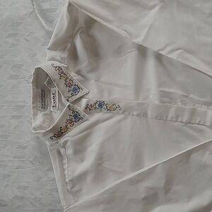 White button-down with embroidery